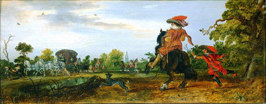 Summer, 'greeting', vintage artwork by Adriaen van de Venne, 12x8" (A4) Poster