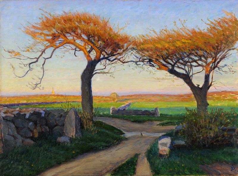 Landscape from Halland, vintage artwork by Richard Bergh, 12x8" (A4) Poster