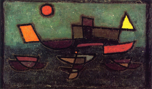 Afbahrender Dampfer, vintage artwork by Paul Klee, 12x8" (A4) Poster