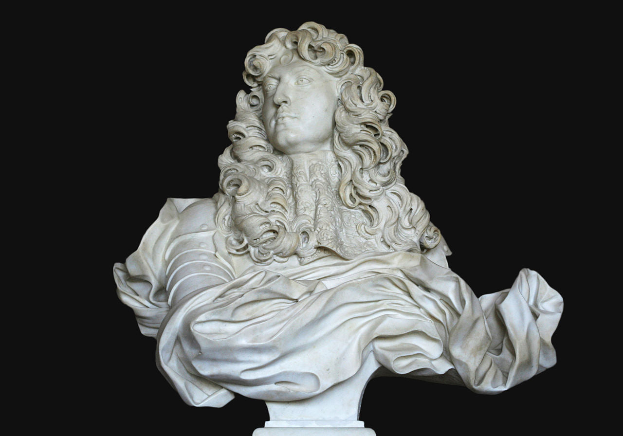 Louis XIV of France (bust), vintage artwork by Gian Lorenzo Bernini, 12x8" (A4) Poster