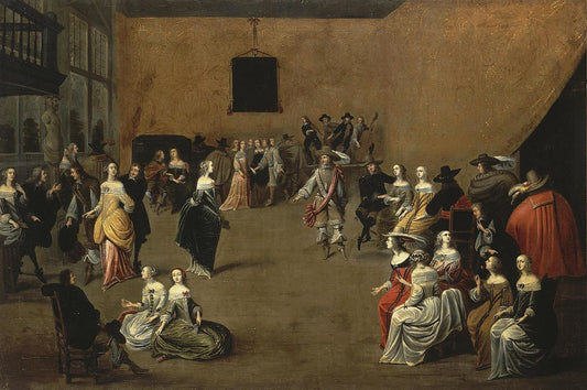 The Ball, vintage artwork by Hieronymus Janssens, 12x8" (A4) Poster