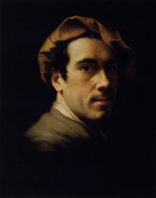 Self-Portrait as a Young Man, vintage artwork by Christian Seybold, 12x8" (A4) Poster