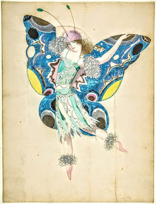 Butterfly Costume, vintage artwork by Sergei Chekhonin, 12x8" (A4) Poster