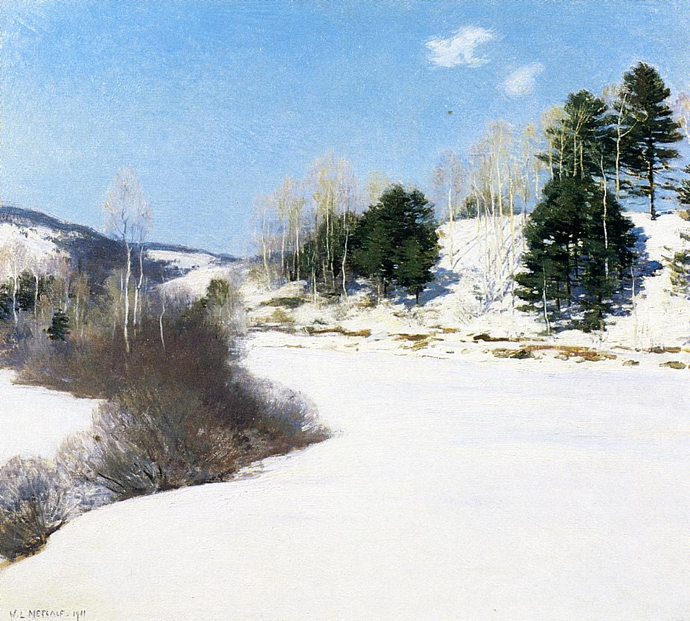 Hush of Winter by Willard Leroy Metcalf,A3(16x12")Poster