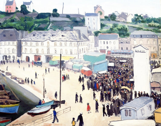 Carnival at Audierne, vintage artwork by Albert Marquet, 12x8" (A4) Poster
