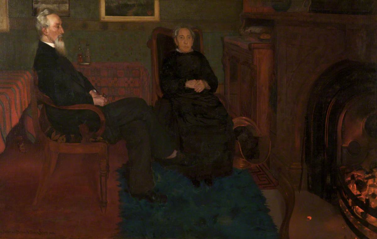 My Father and Mother, vintage artwork by William Stott-of-Oldham, 12x8" (A4) Poster