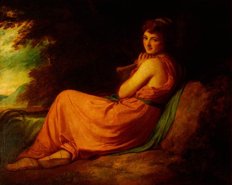 Emma Hart (c.1765–1815), Lady Hamilton, as Calypso, vintage artwork by George Romney, 12x8" (A4) Poster