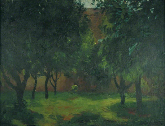Green Trees and House, vintage artwork by Arthur Segal, 12x8" (A4) Poster