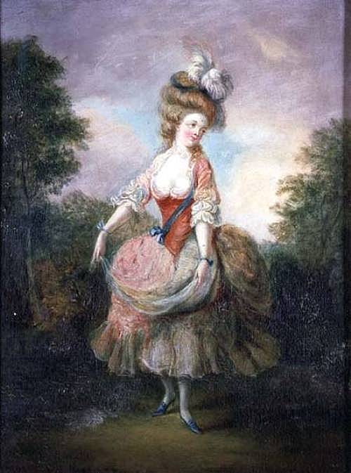 Dancer with a Feather Hat, vintage artwork by Jean-Frederic Schall, 12x8" (A4) Poster