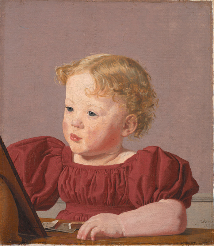 Ida Thiele, the Future Mrs Wilde, as a Child, vintage artwork by Christen Købke, A3 (16x12") Poster Print