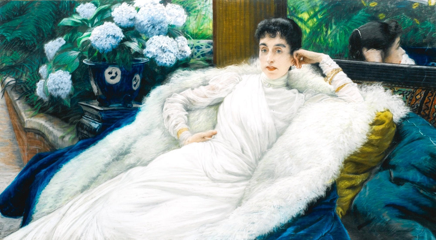 Portrait of Clotilde Briatte, comtesse Pillet-Will, vintage artwork by James Tissot, 12x8" (A4) Poster