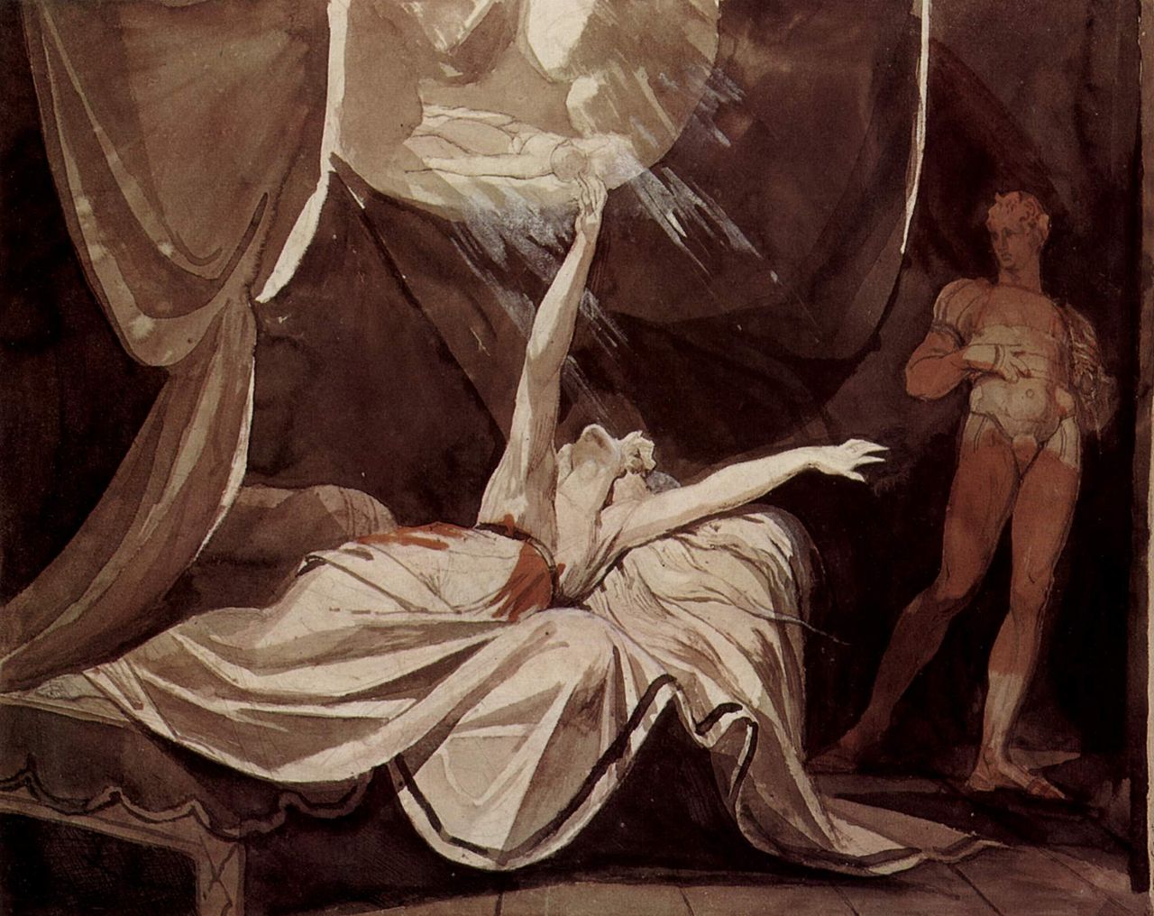 Kriemhild sees the dead Siegfried in a dream, vintage artwork by Johann Heinrich Füseli, 12x8" (A4) Poster