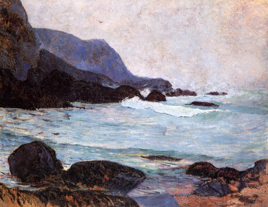 The Coast of Bellangenay, vintage artwork by Paul Gauguin, 12x8" (A4) Poster