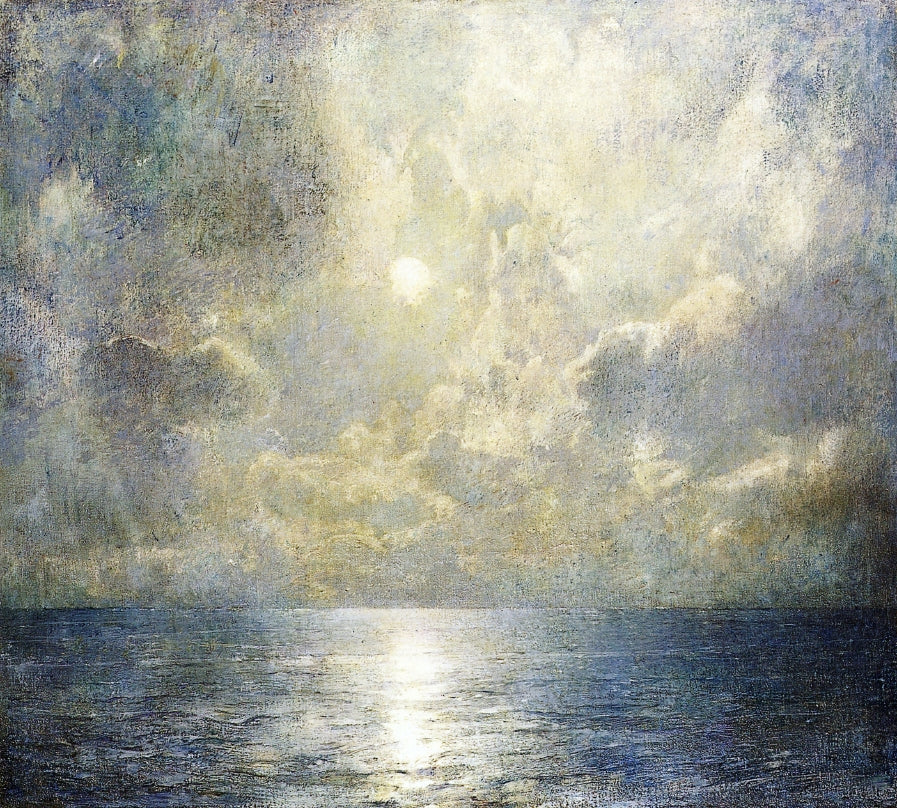 Moonlilt Seascape, vintage artwork by Emil (Soren Emil) Carlsen, 12x8" (A4) Poster