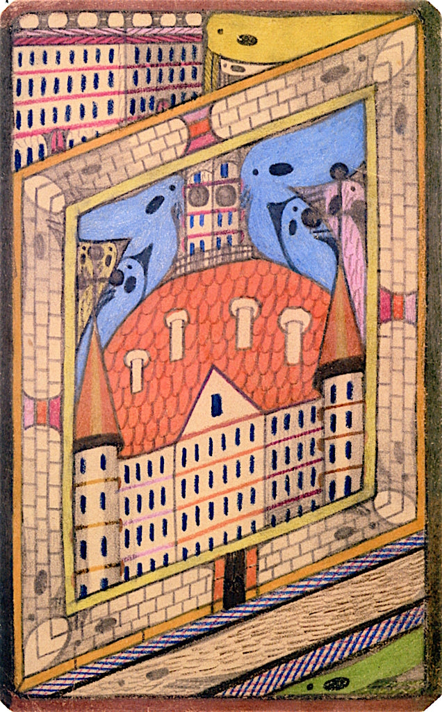Grand Hotel St. Adolf-Meadow in Marilee, vintage artwork by Adolf Wölfli, 12x8" (A4) Poster