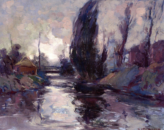Sunset, Lachine, vintage artwork by Arthur-Dominique Rozaire, 12x8" (A4) Poster
