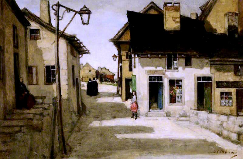 La Roche, Belgium, vintage artwork by Sir David Young Cameron, RA, 12x8" (A4) Poster