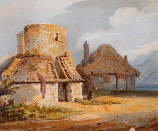 Farm Scene No.2, vintage artwork by Samuel Prout, 12x8" (A4) Poster