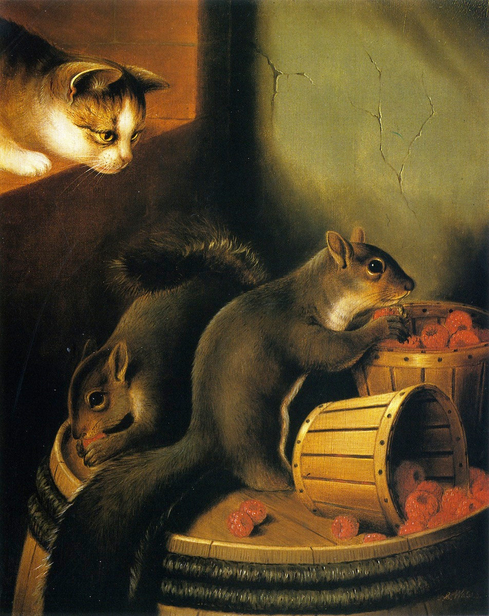 A Cache of Raspberries, vintage artwork by Susan Catherine Waters, 12x8" (A4) Poster