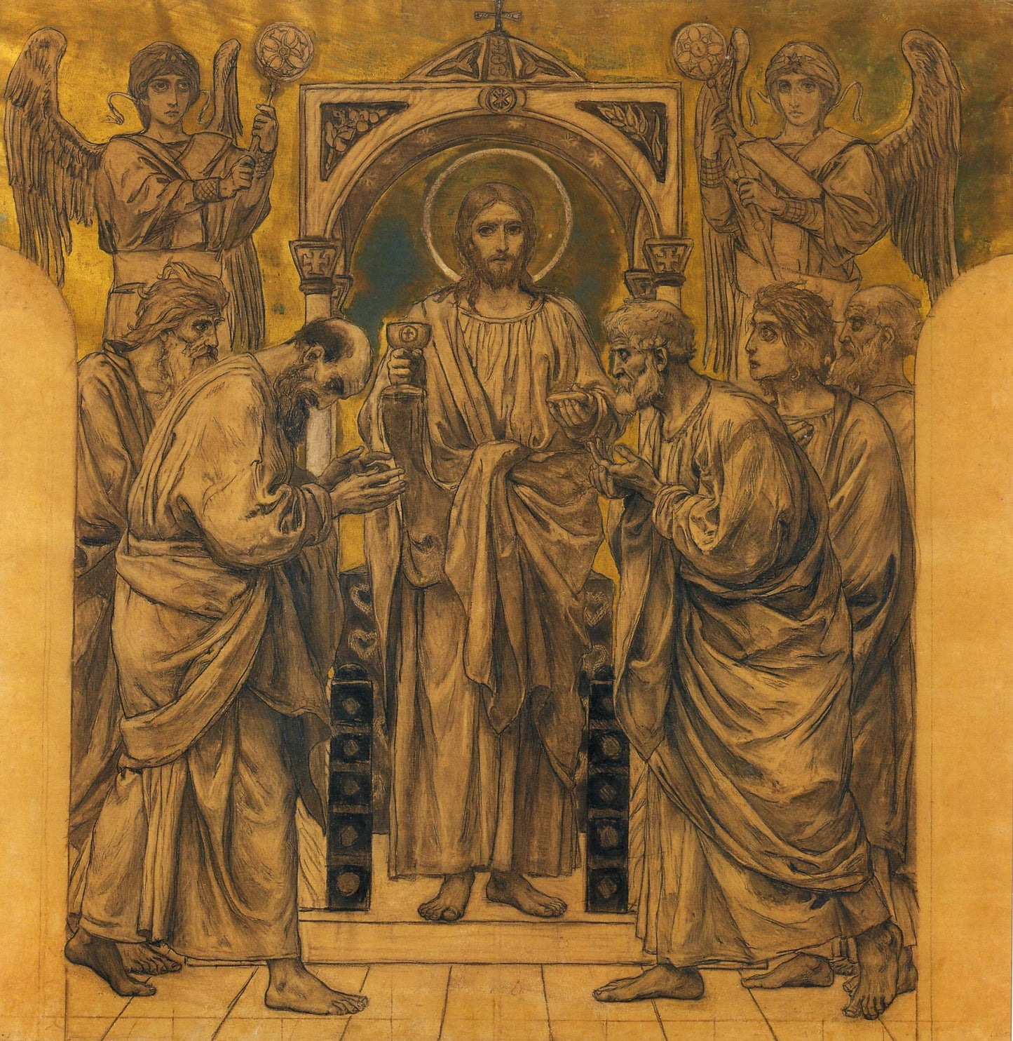 Eucharist, vintage artwork by Viktor Mikhaylovich Vasnetsov, 12x8" (A4) Poster