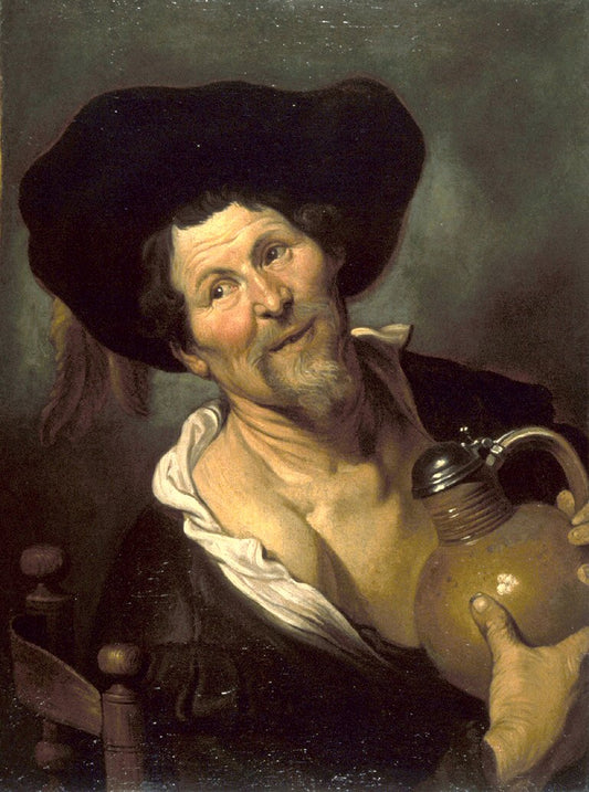 The Jolly Drinker, vintage artwork by Gerard Seghers, 12x8" (A4) Poster