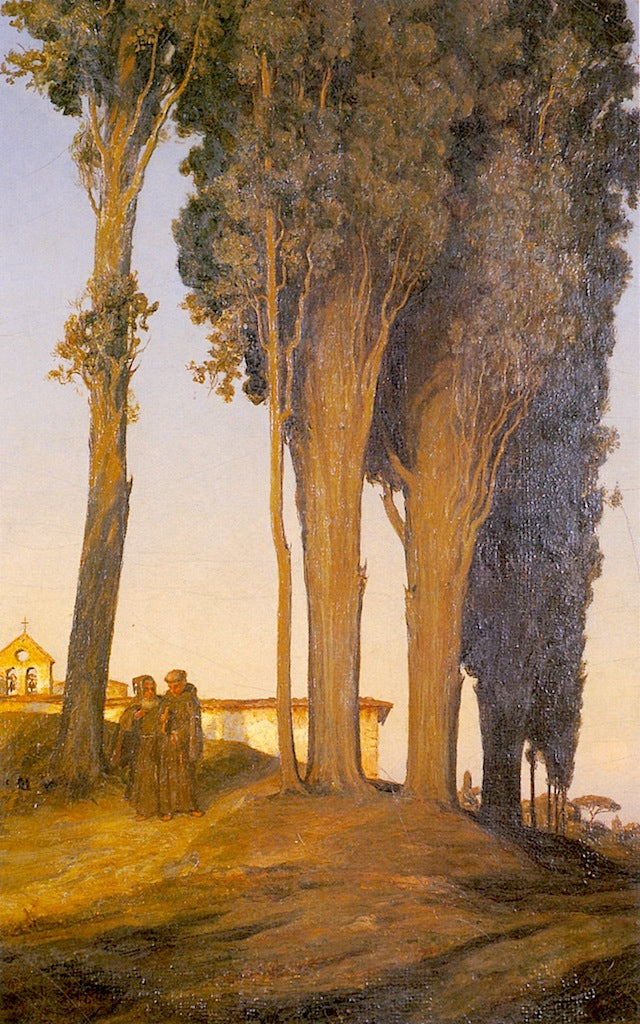 Cypresses, vintage artwork by Thomas Hiram Hotchkiss, 12x8" (A4) Poster