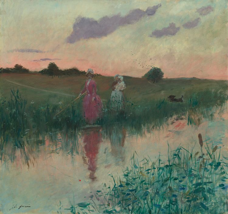 The Artist's Wife Fishing by Jean-Louis Forain,A3(16x12")Poster