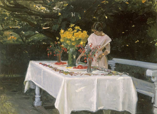 Preparing the Table, vintage artwork by Michael Peter Ancher, 12x8" (A4) Poster
