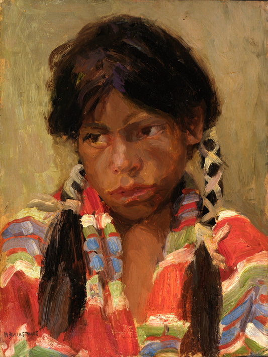Indian Boy (Joe Archelita), vintage artwork by Harriet Blackstone, 12x8" (A4) Poster