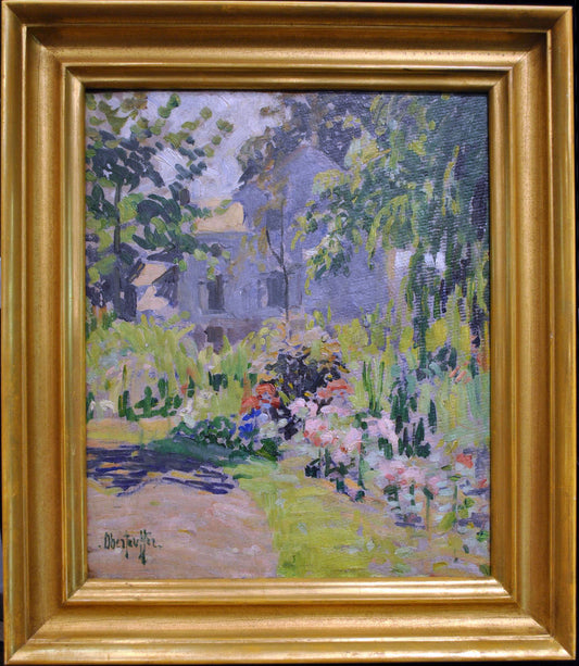 Garden Path, vintage artwork by George Oberteuffer, 12x8" (A4) Poster