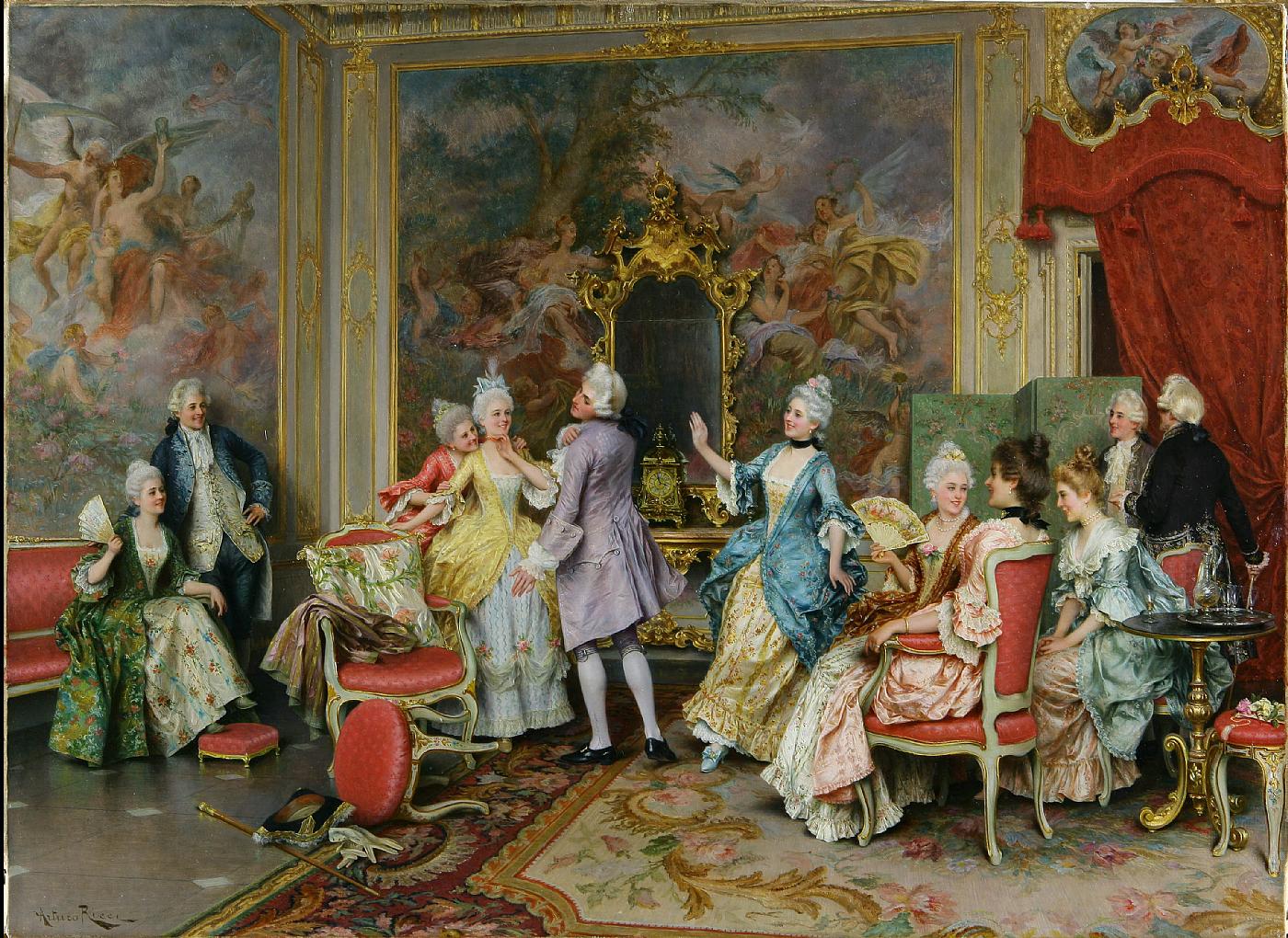 Palazzo con personaggi by Arturo Ricci,A3(16x12")Poster