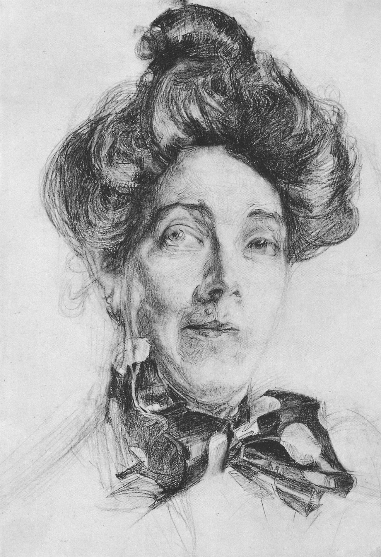 Portrait of Nadezhda Zabela-Vrubel, vintage artwork by Mikhail Vrubel, 12x8" (A4) Poster