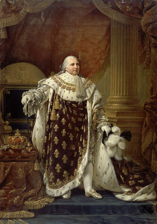 Portrait of Louis XVIII in His Coronation Robes, vintage artwork by Antoine-Jean Gros, 12x8" (A4) Poster
