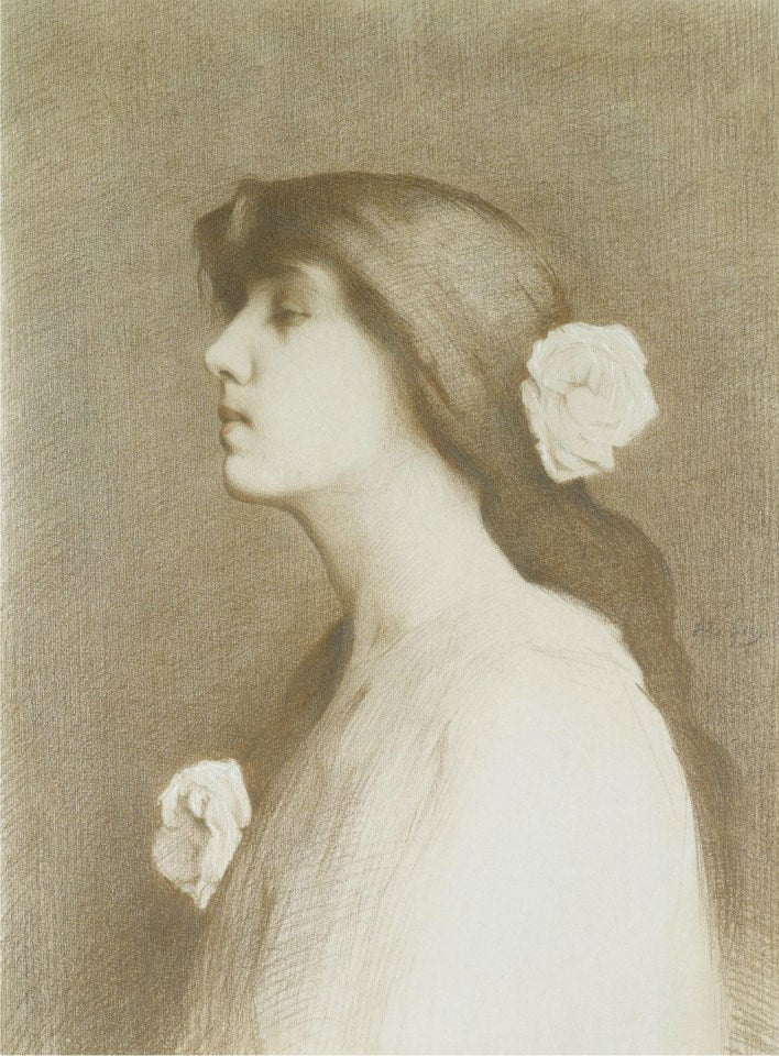Jeune Fille Aux Roses by Alexandre Seon,A3(16x12")Poster
