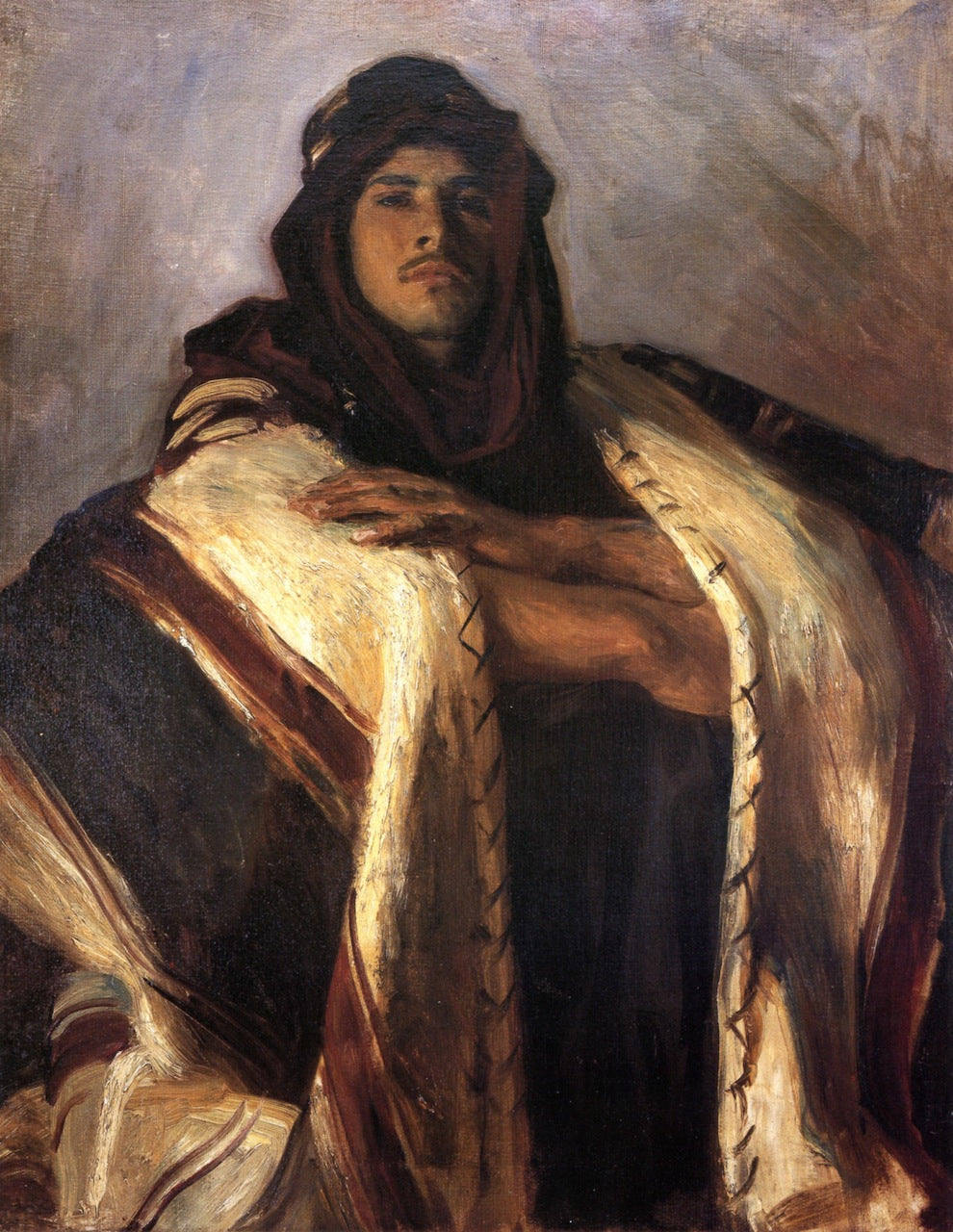Bedouin Chief, vintage artwork by John Singer Sargent, 12x8" (A4) Poster