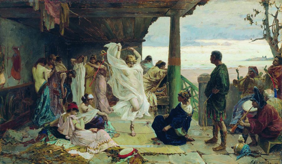 In the Harem, vintage artwork by Pavel Svedomsky, 12x8" (A4) Poster