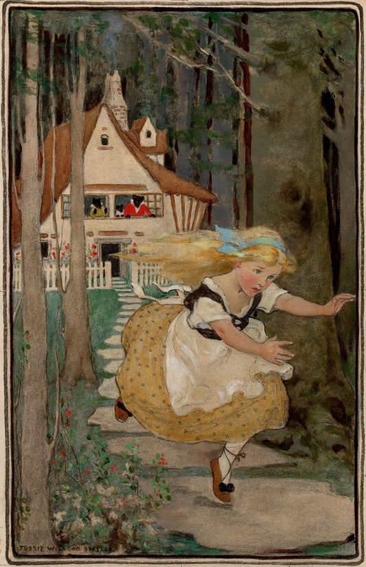 Goldilocks and the Three Bears, vintage artwork by Jessie Willcox Smith, 12x8" (A4) Poster