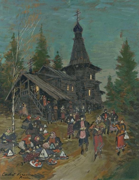 Easter Sunday by Constantin Alexeevich Korovin,A3(16x12")Poster