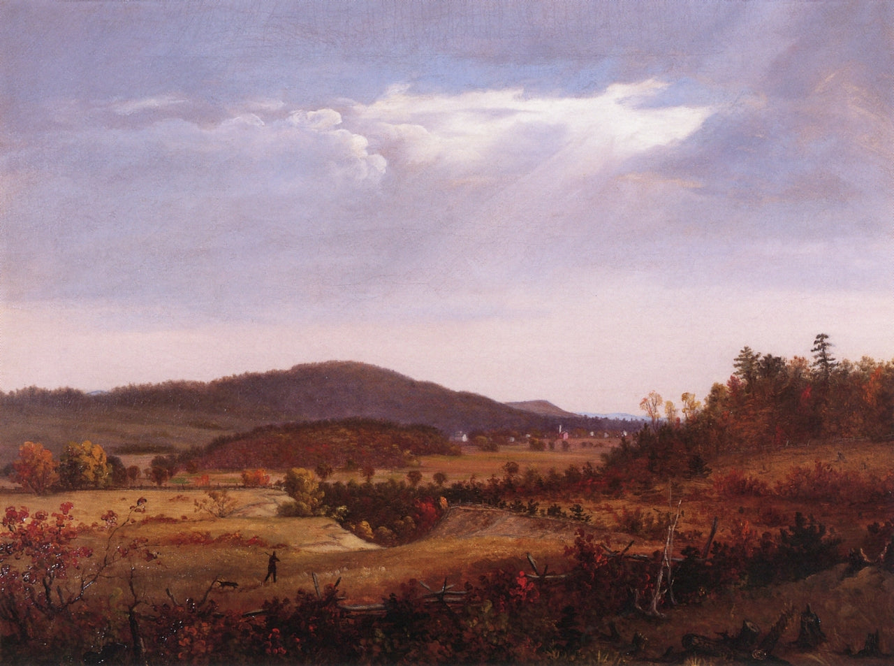 Deerfield Plains, Greenfield, Massachusetts, vintage artwork by Charles Louis Heyde, 12x8" (A4) Poster