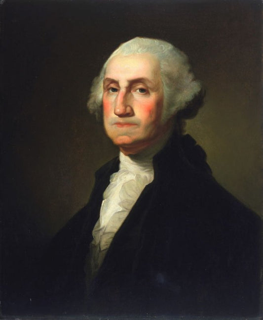 George Washington (after Gilbert Stuart), vintage artwork by Rembrandt Peale, 12x8" (A4) Poster