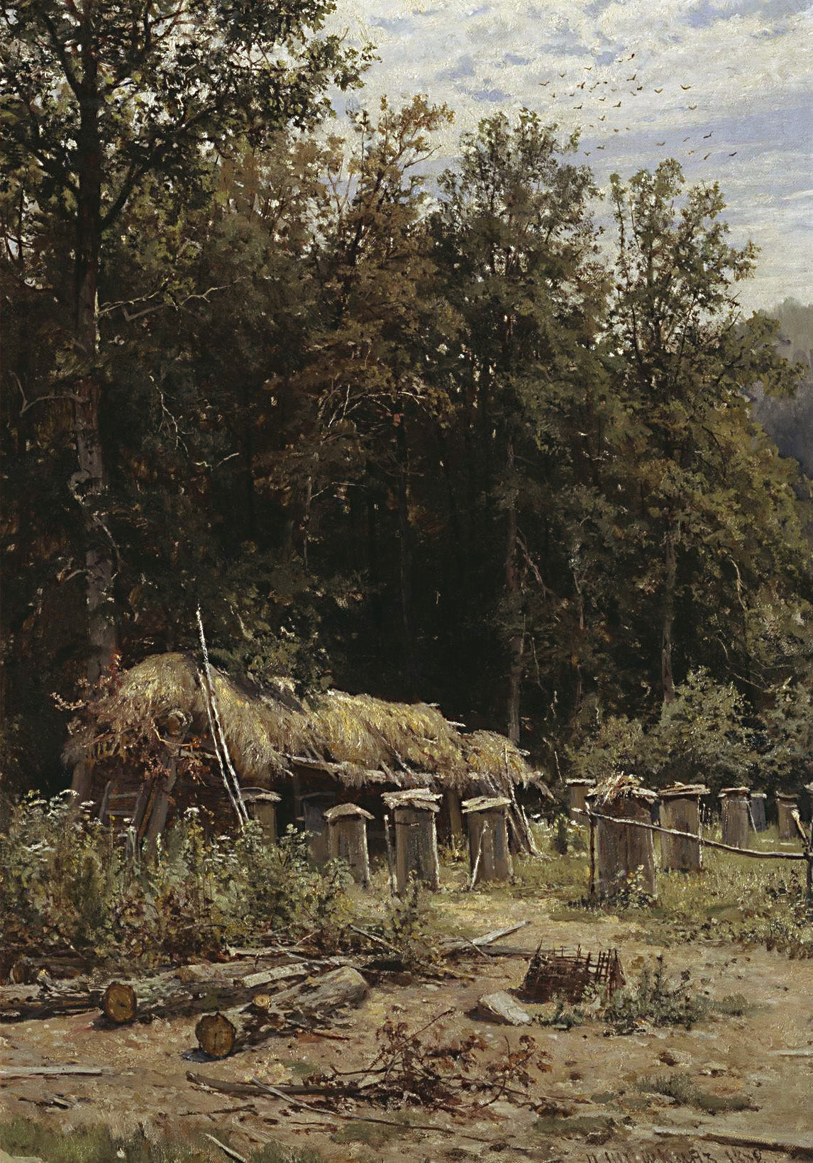 Apiary, vintage artwork by Ivan Ivanovich Shishkin, 12x8" (A4) Poster