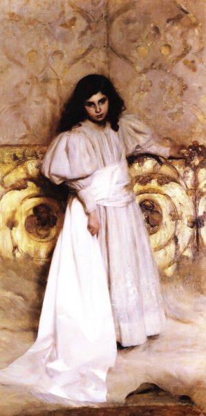 Portrait of Irene, vintage artwork by Cesare Tallone, 12x8" (A4) Poster