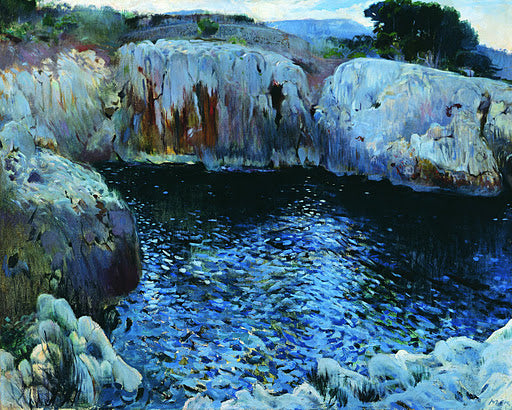Costa de Mallorca, vintage artwork by Joaquin Mir  Trinxet, 12x8" (A4) Poster