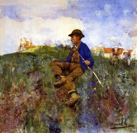 The Herd Boy, vintage artwork by Edward Arthur Walton, R.S.A., P.R.S.W., 12x8" (A4) Poster