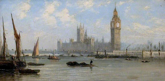The Houses of Parliament, vintage artwork by George Chambers, Jr., 12x8" (A4) Poster