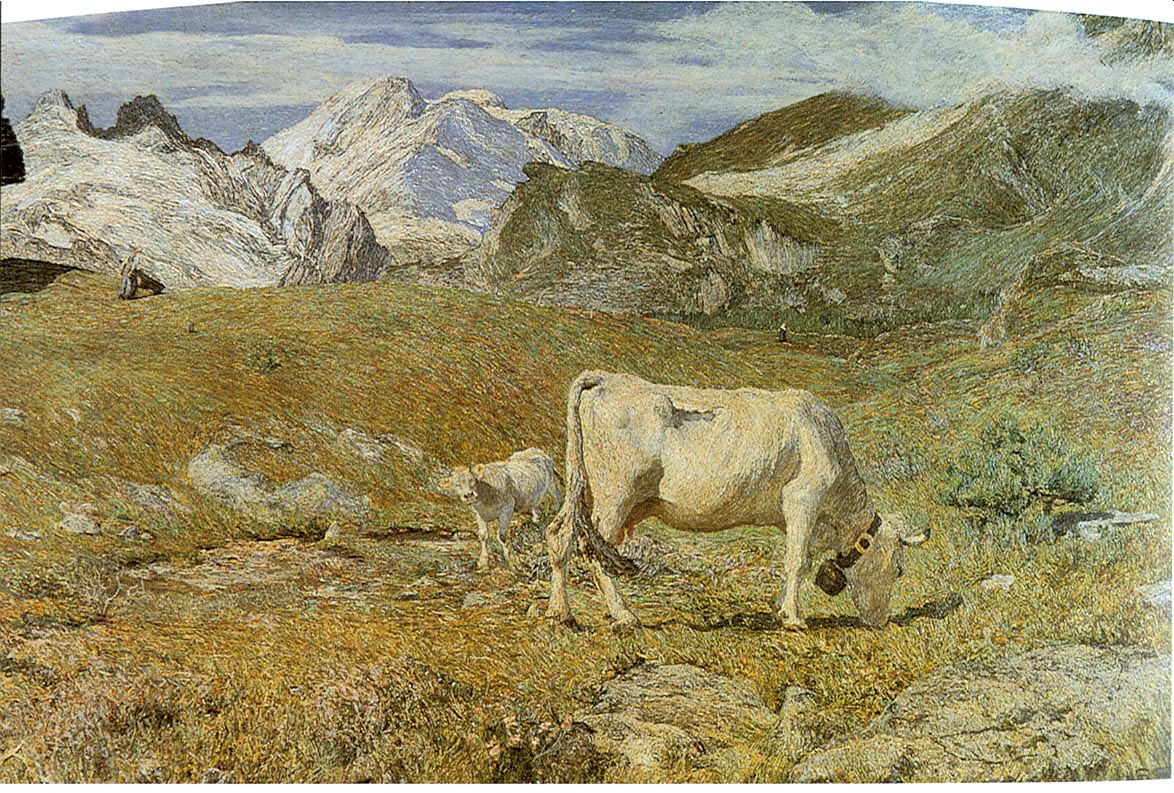 Pascoli di primavera by Giovanni Segantini,A3(16x12")Poster
