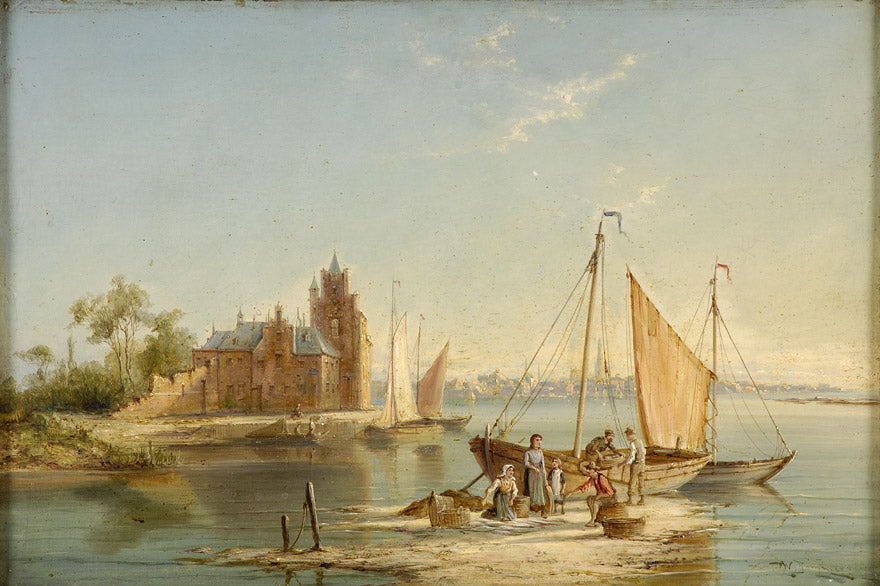 Monnickendam an the Schelder, vintage artwork by William Raymond Dommersen, 12x8" (A4) Poster