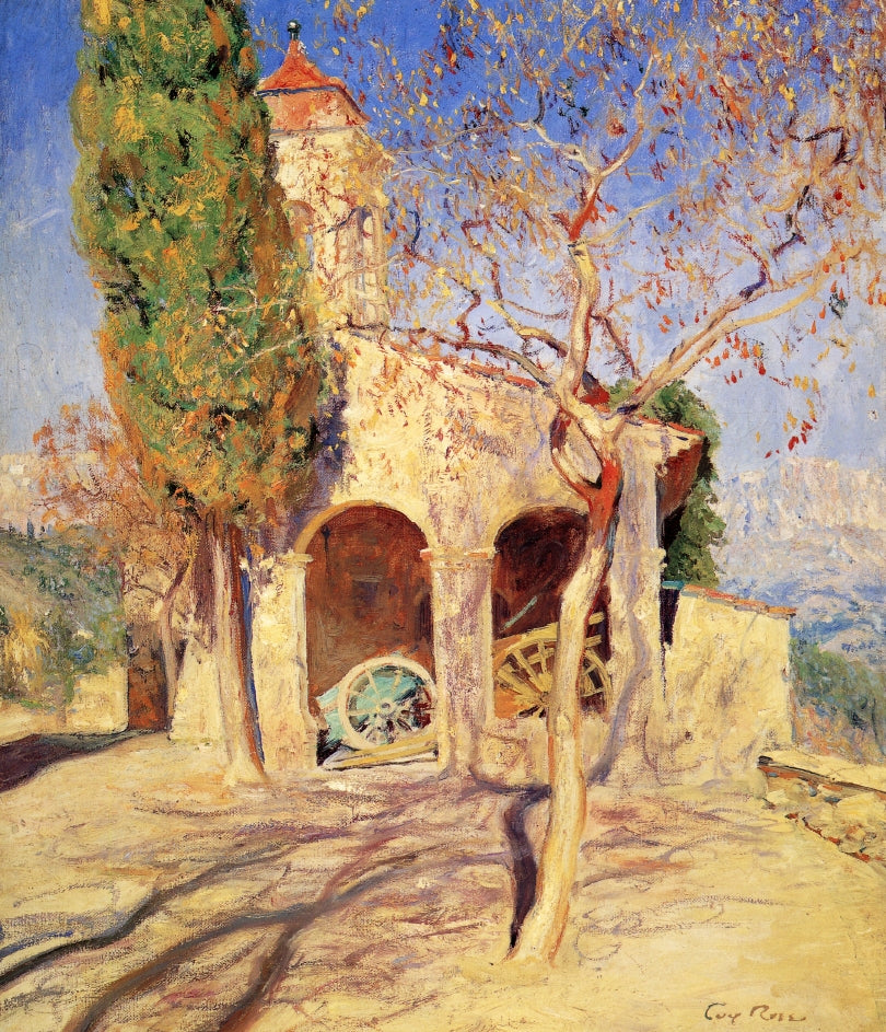The Old Church at Cagnes, vintage artwork by Guy Orlando Rose, 12x8" (A4) Poster