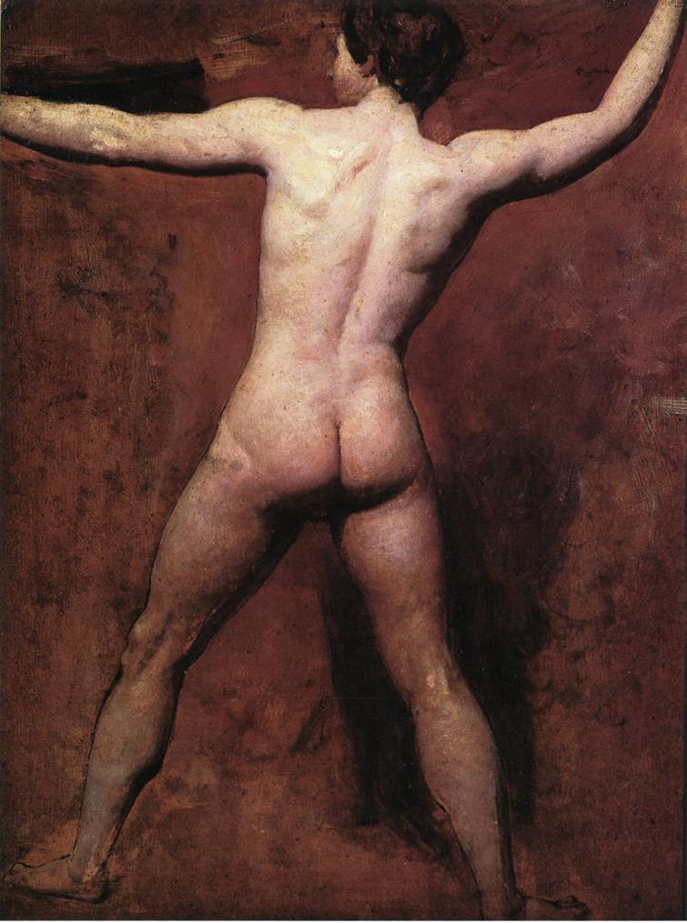 Academic Male Nude, vintage artwork by William Etty, 12x8" (A4) Poster