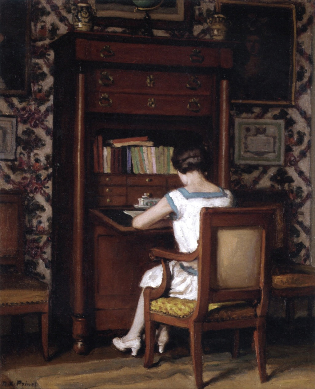 Woman at Her Secretary by Rene-Franaois-Xavier Prinet,A3(16x12")Poster